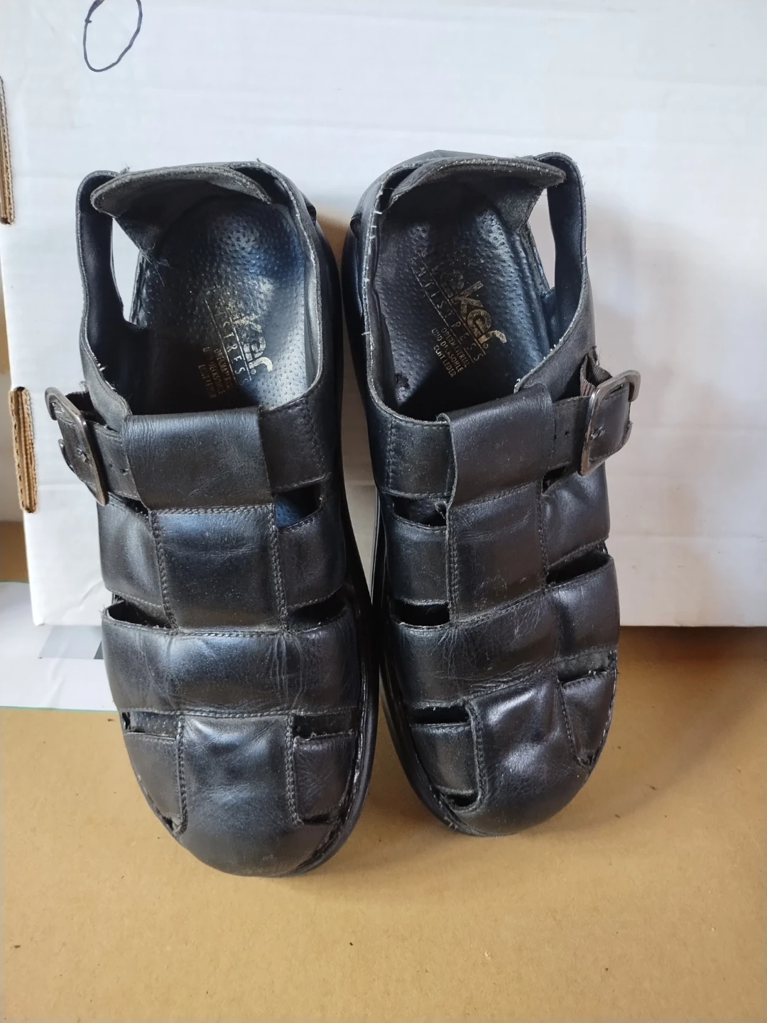 Rieker Antistress Black Leather Sandals