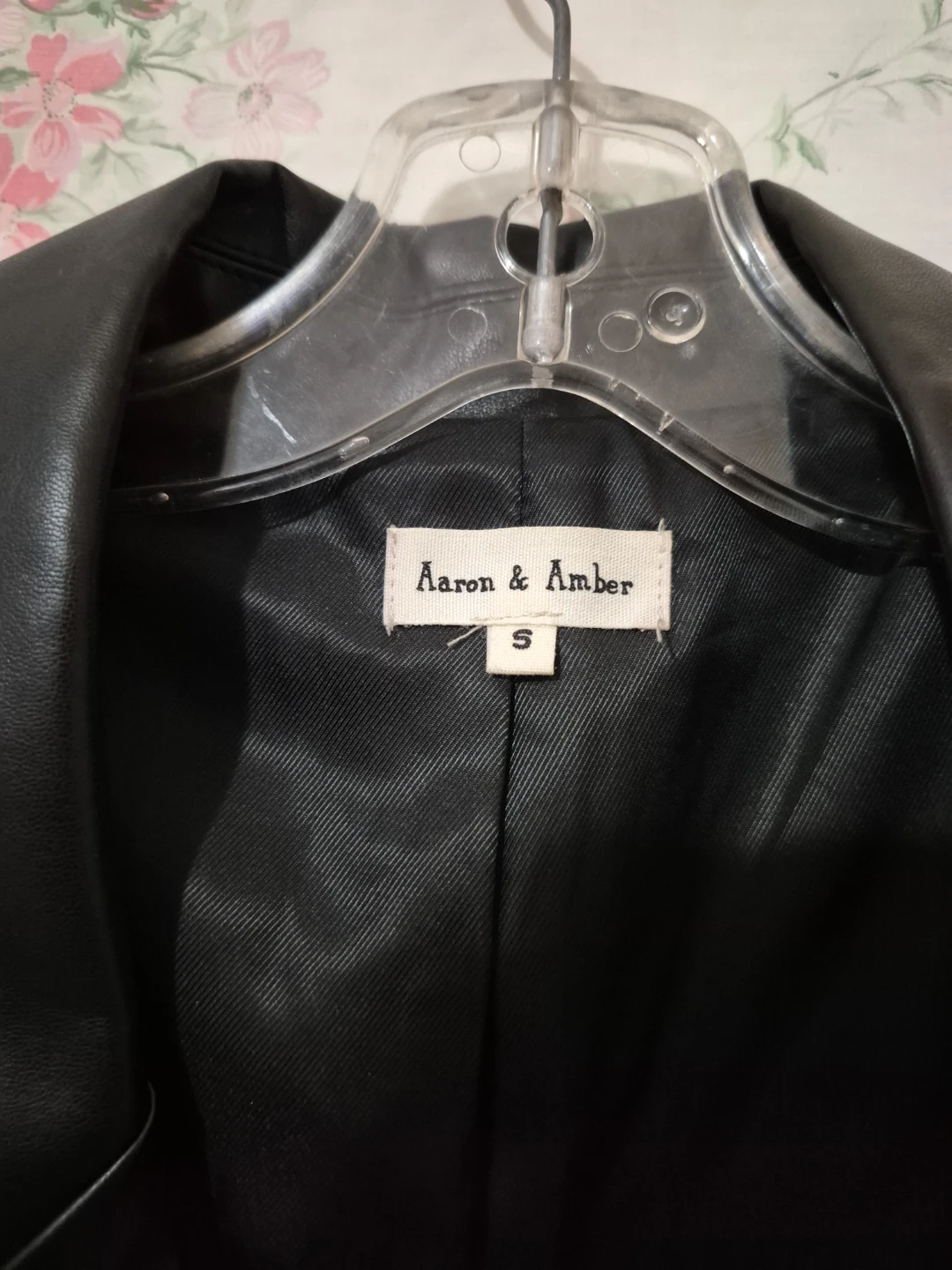 Aaron & Amber Black Faux Leather Blazer Size S - photo 3