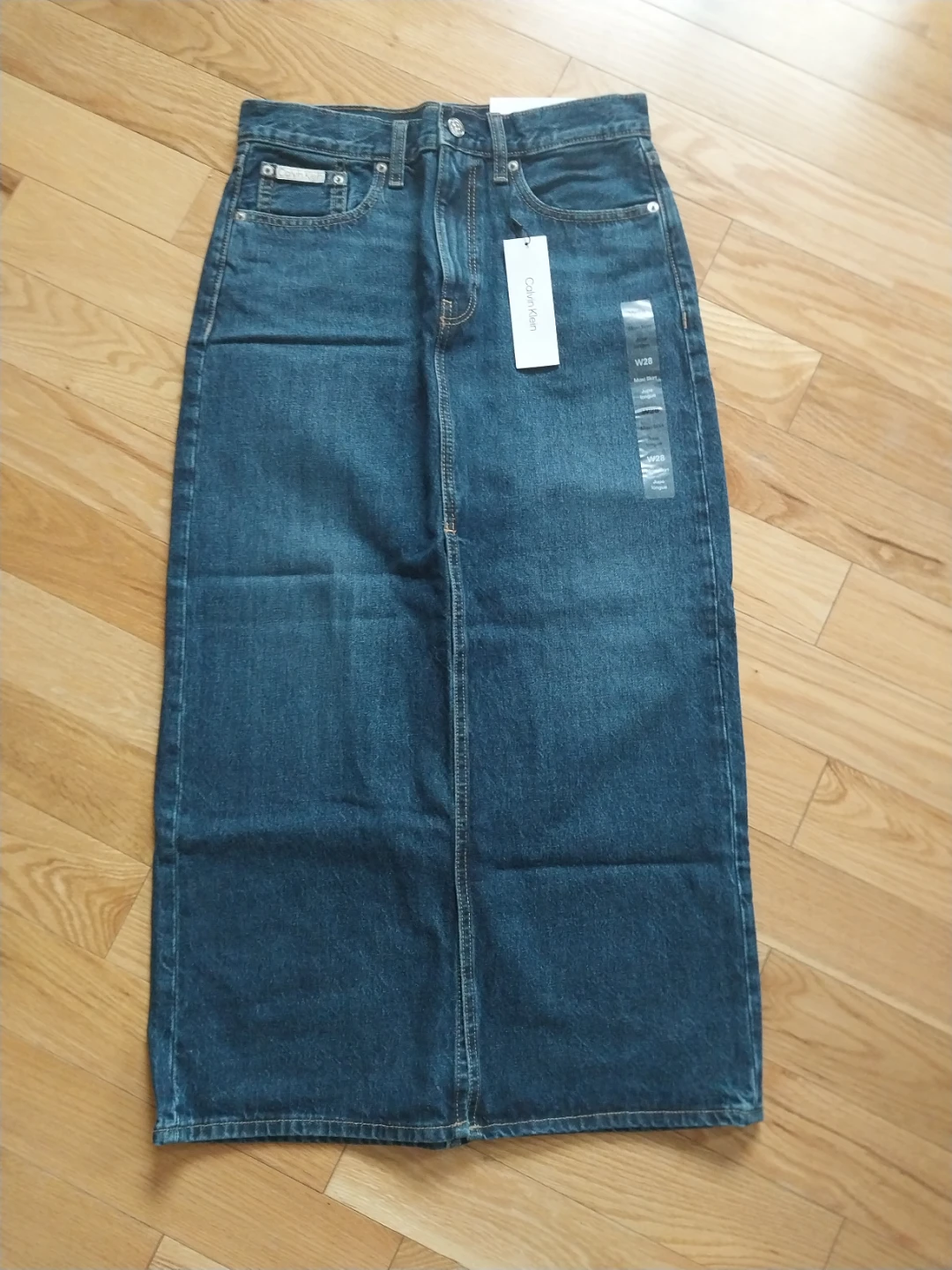 New Calvin Klein Denim Maxi Skirt Size 28