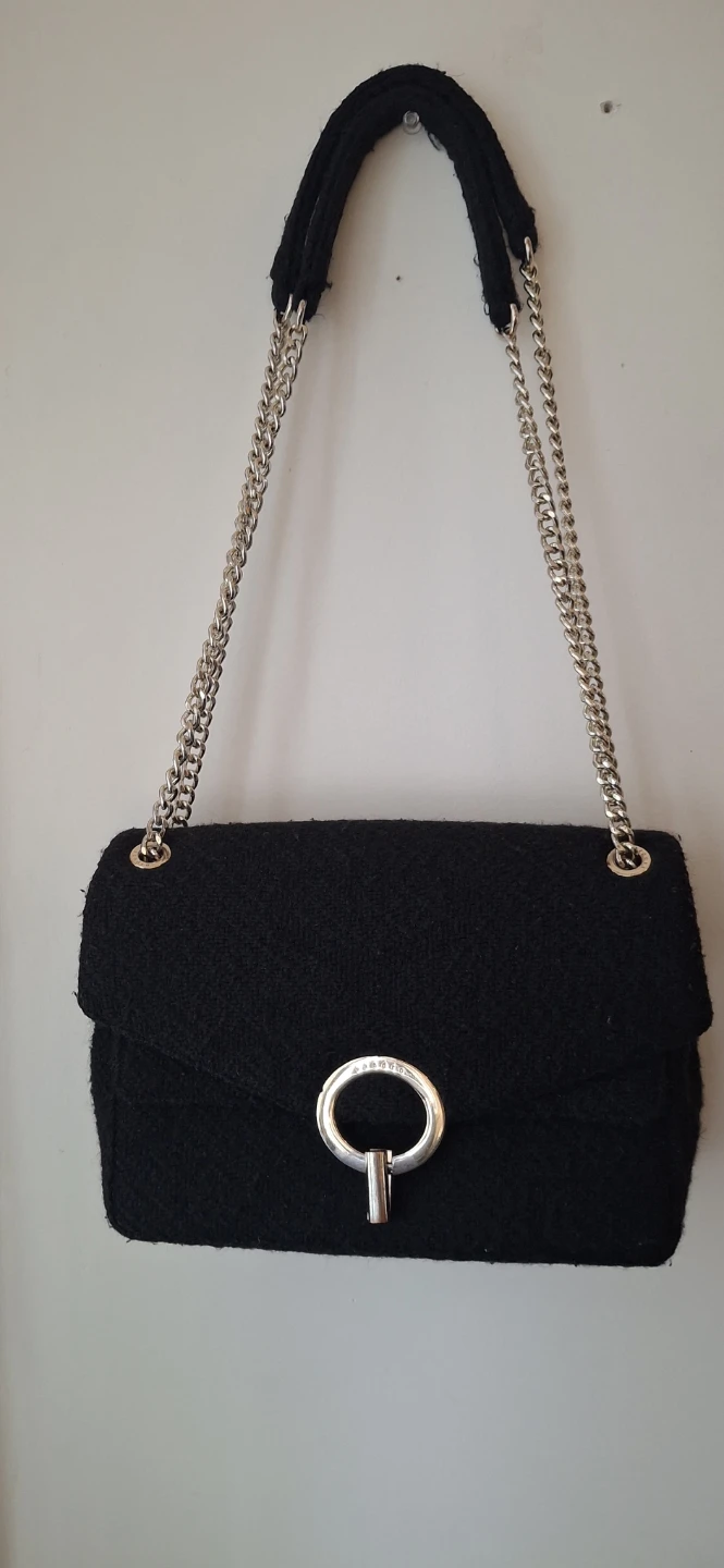 Sandro Black Suede Shoulder Bag
