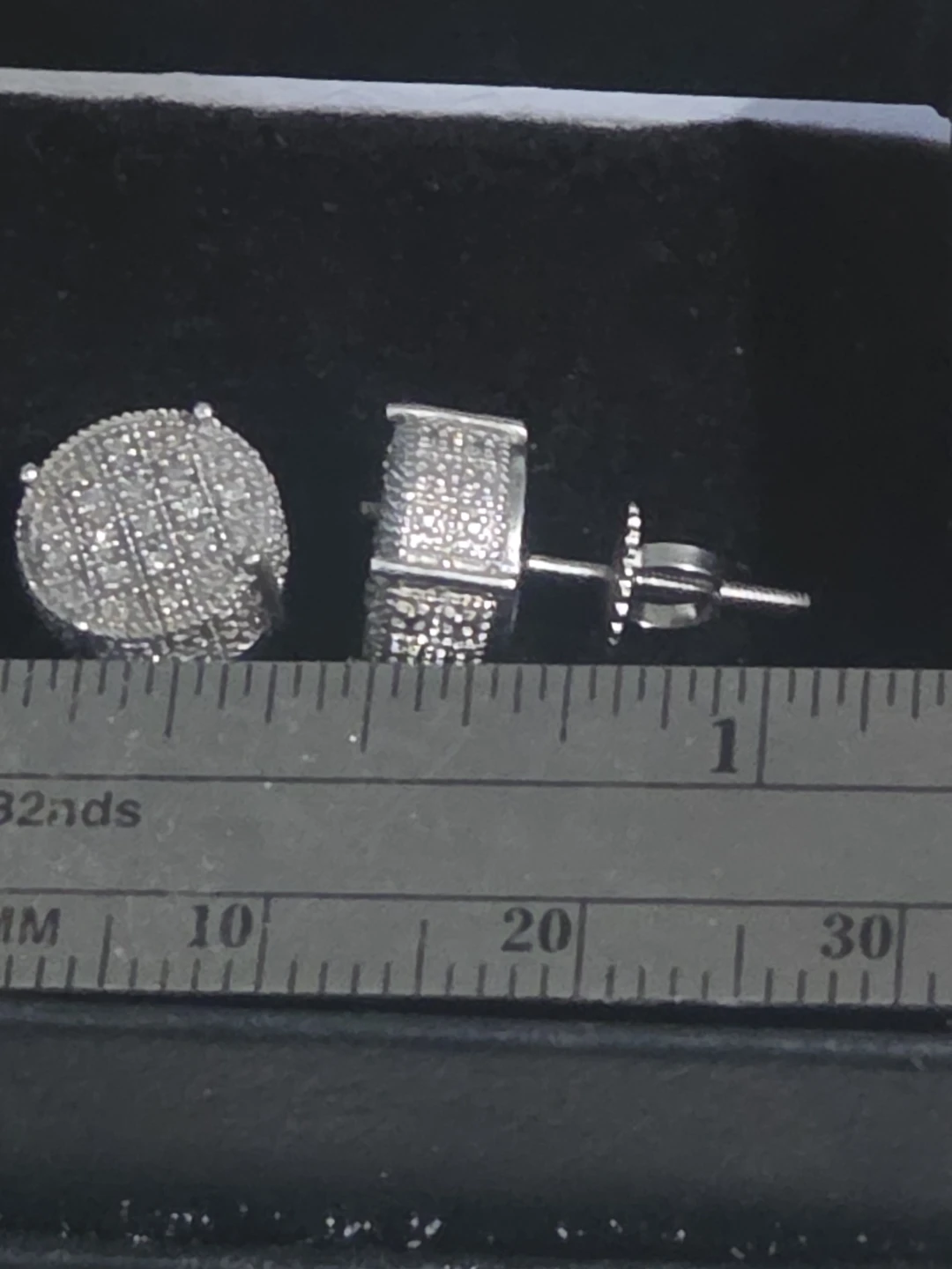 Men's Diamond earrings on Sterling Silver