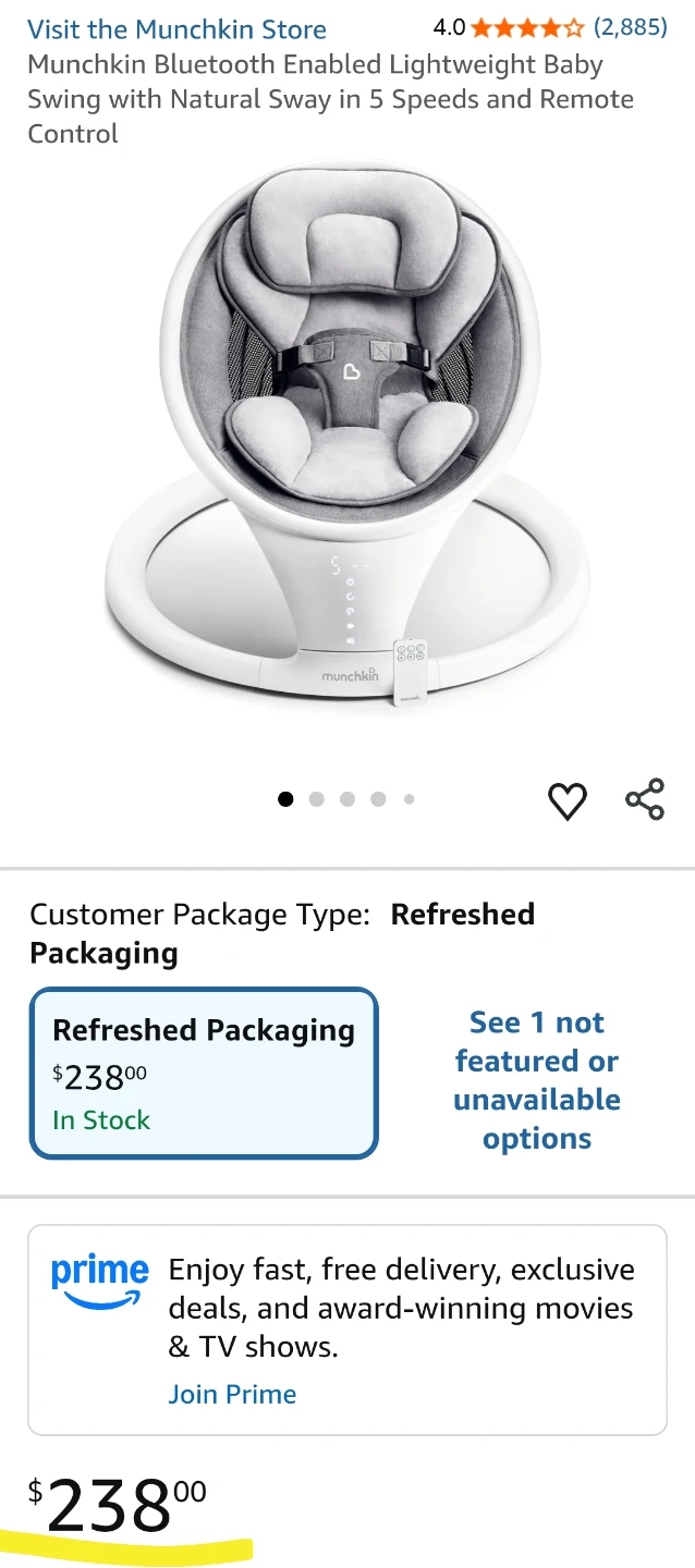 Munchkin Bluetooth Enabled Lightweight Baby Swing - photo 5