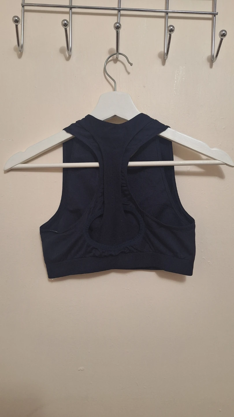 Abercrombie and Fitch Navy Blue Layered Sports Bra - photo 2