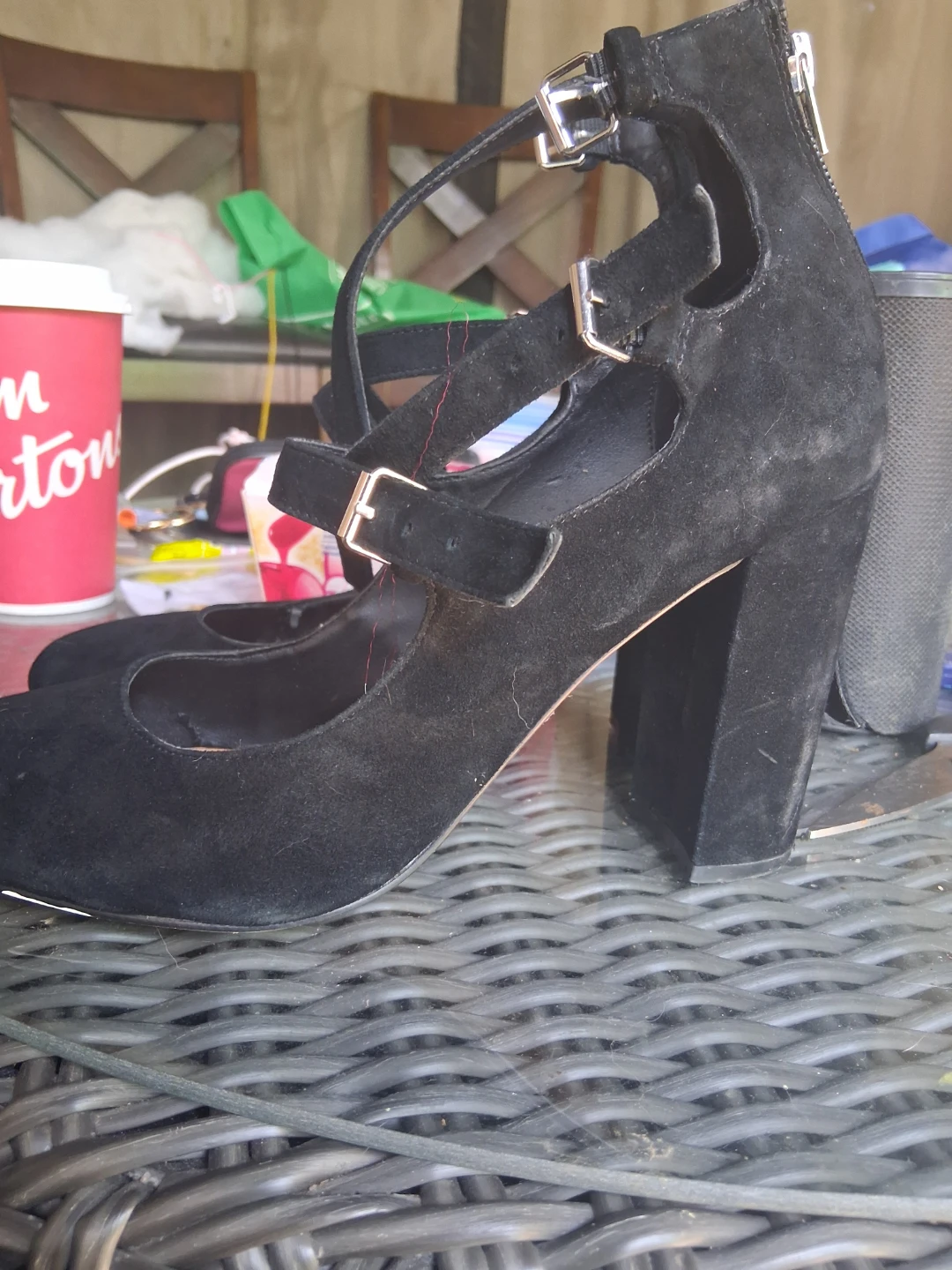 Steve Madden Black Suede Heeled Sandals - photo 2