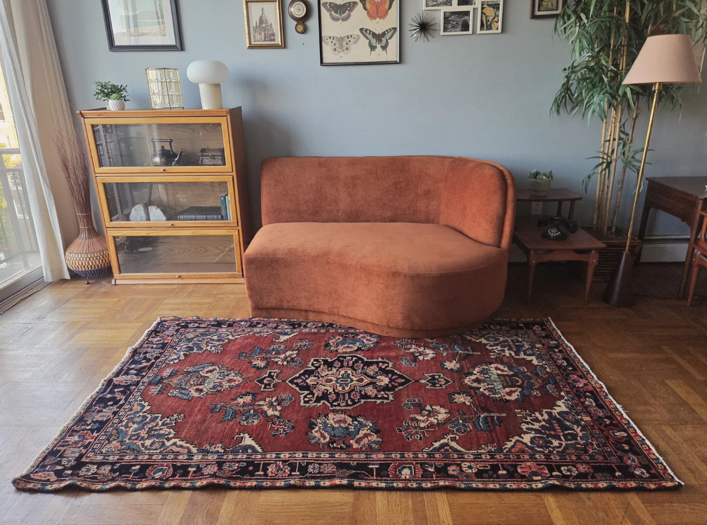Authentic Hamedan Hand-Knotted Persian Area Rug