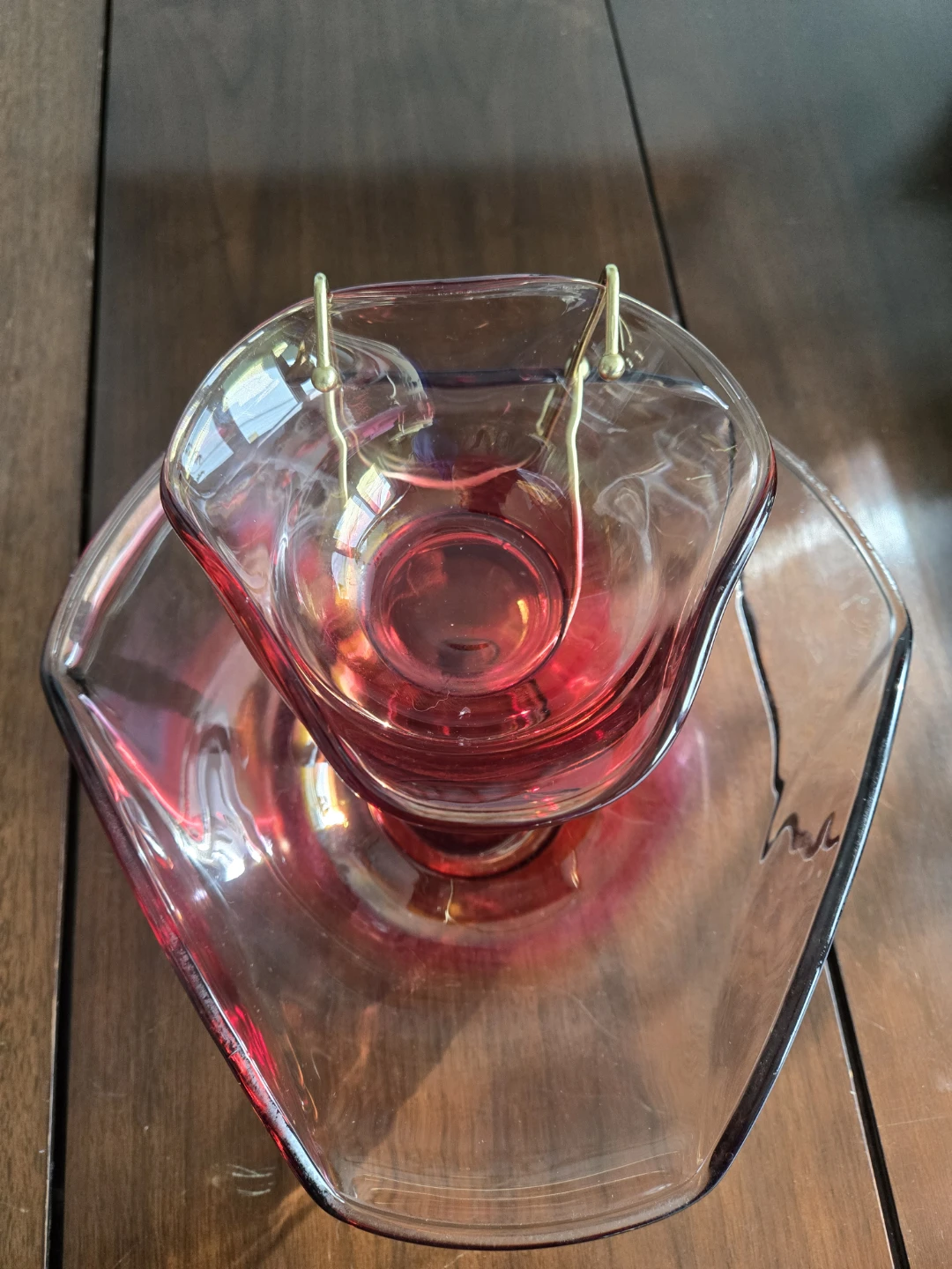 Vintage * 3 Piece Chip & Dip Set * INDIANA GLASS * RUBY RED - photo 3