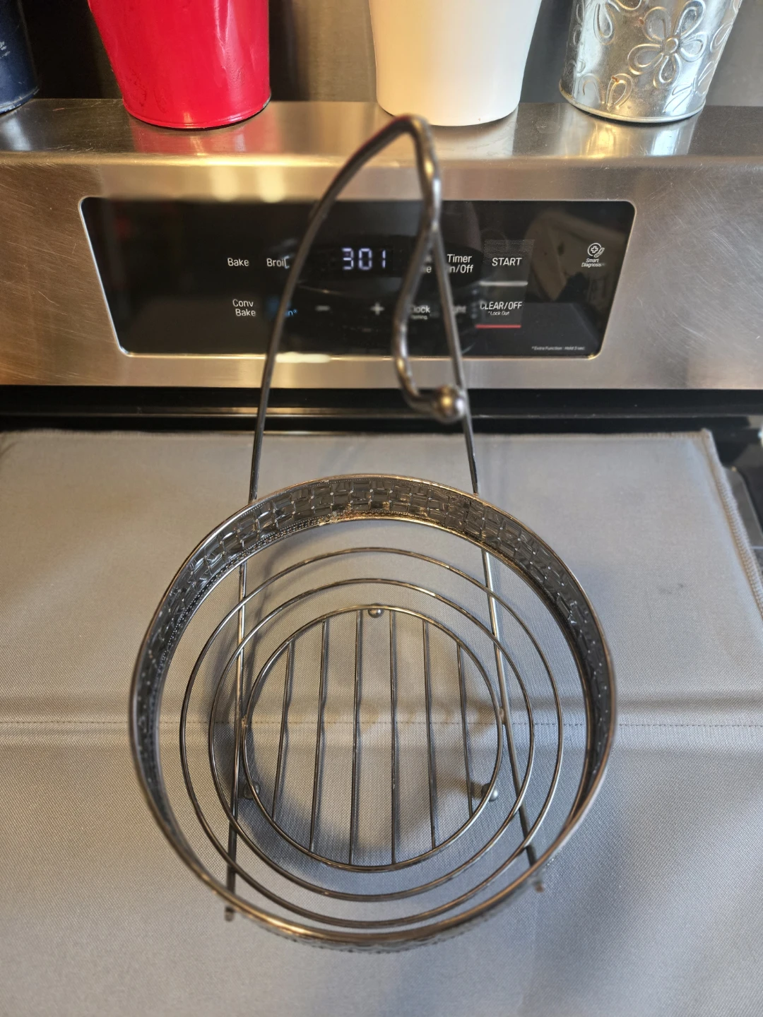 Bronze Countertop Fruit Basket and Banana Hanger Stand