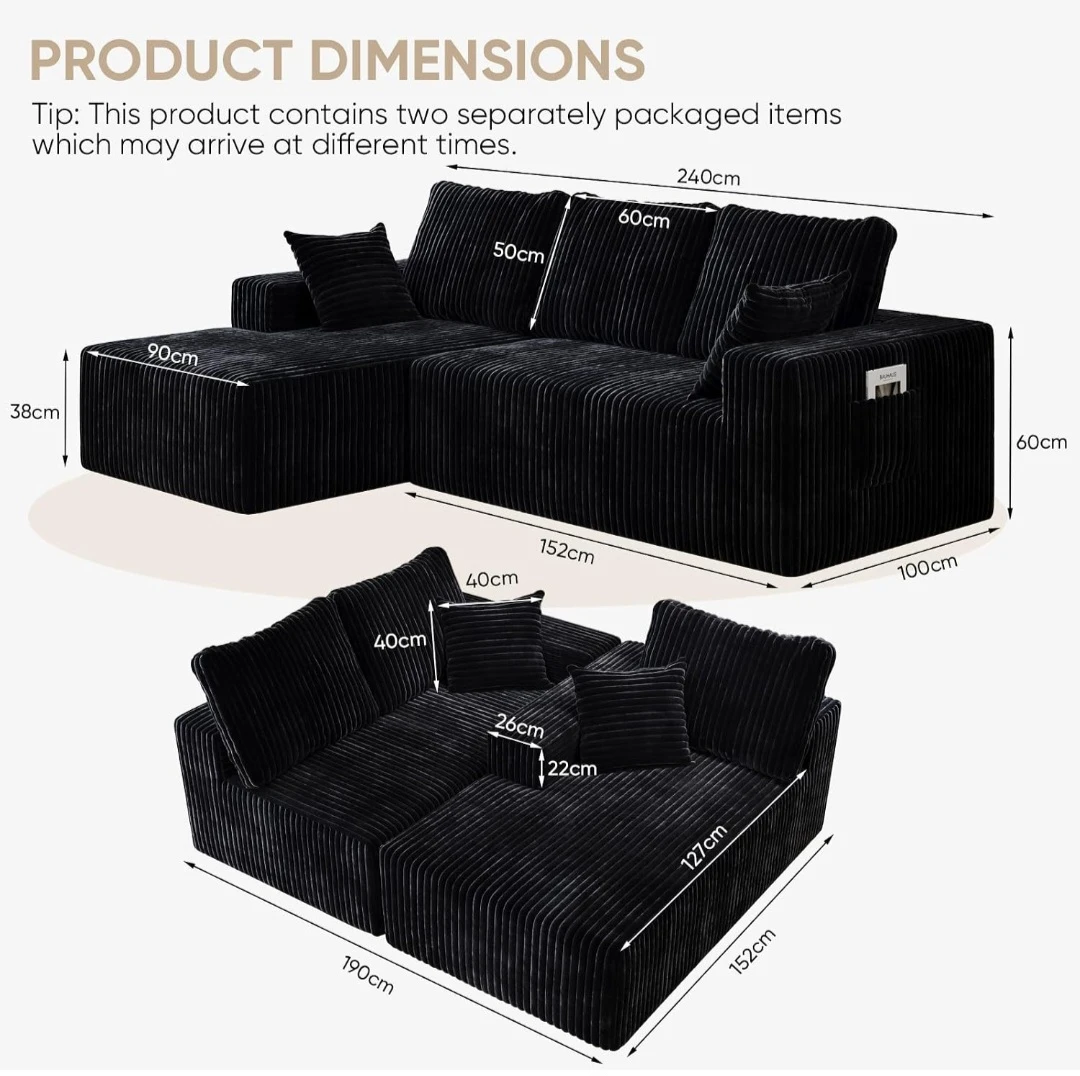 Brand: YVDNHP Cloud Sectional Couch - photo 2
