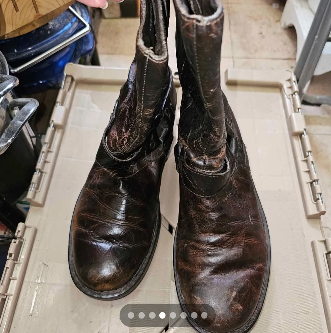 Men's Born Size 9.5 Pull On Harness Brown Boots - photo 4
