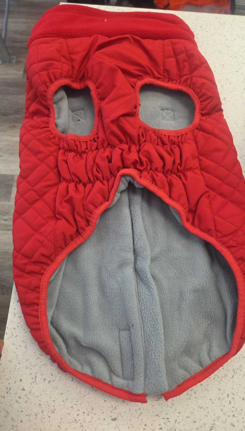 Red Quilted Dog Winter Coat - photo 2