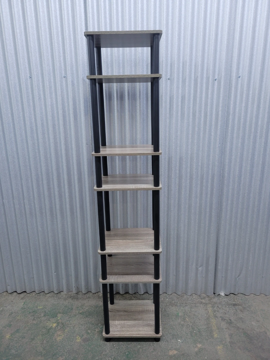 Tall Wooden Narrow Shelving Unit