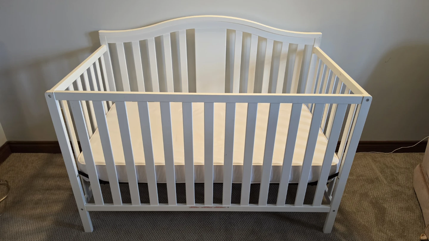 White Wooden Baby Crib