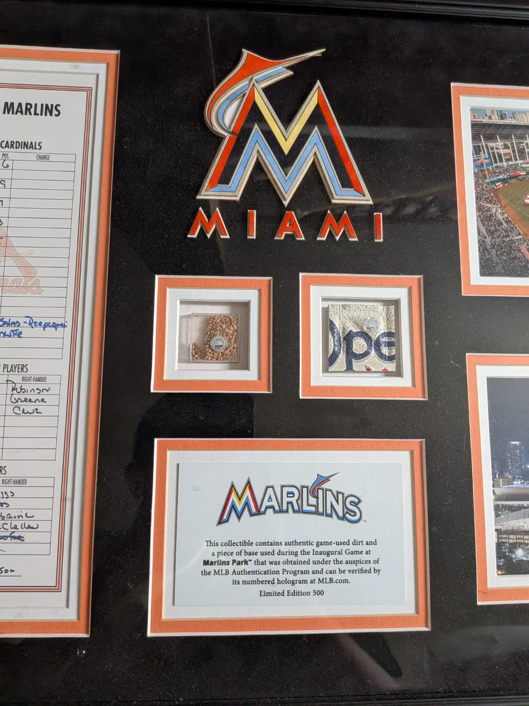 Miami Marlins Inaugural Game Framed Collectible baseball - photo 4