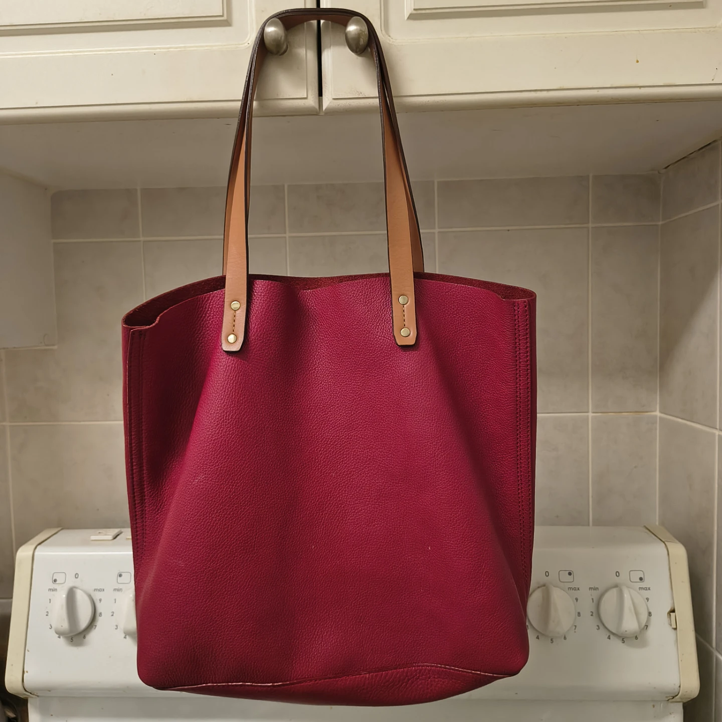 Gap Fuchsia Leather Tote Bag