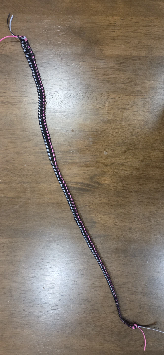 Handmade Braided Cord with Pink and White Accents - photo 2