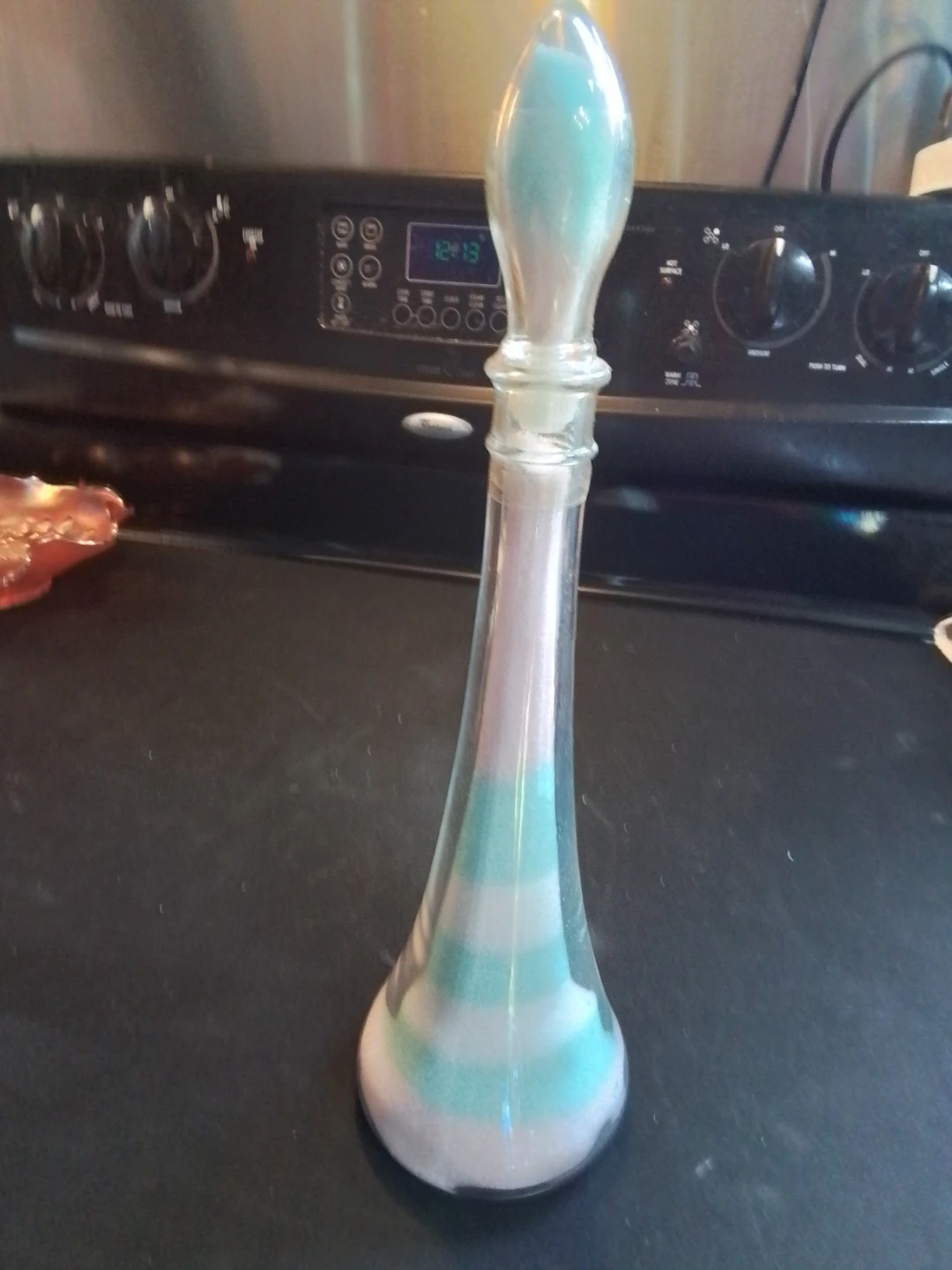 Retro 80s Decorative Glass "Genie" Bottle with Layered Bubble - photo 2