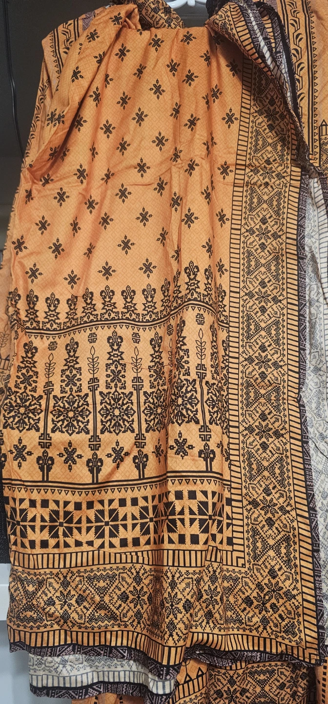 Orange and Black Printed Kurti - photo 3
