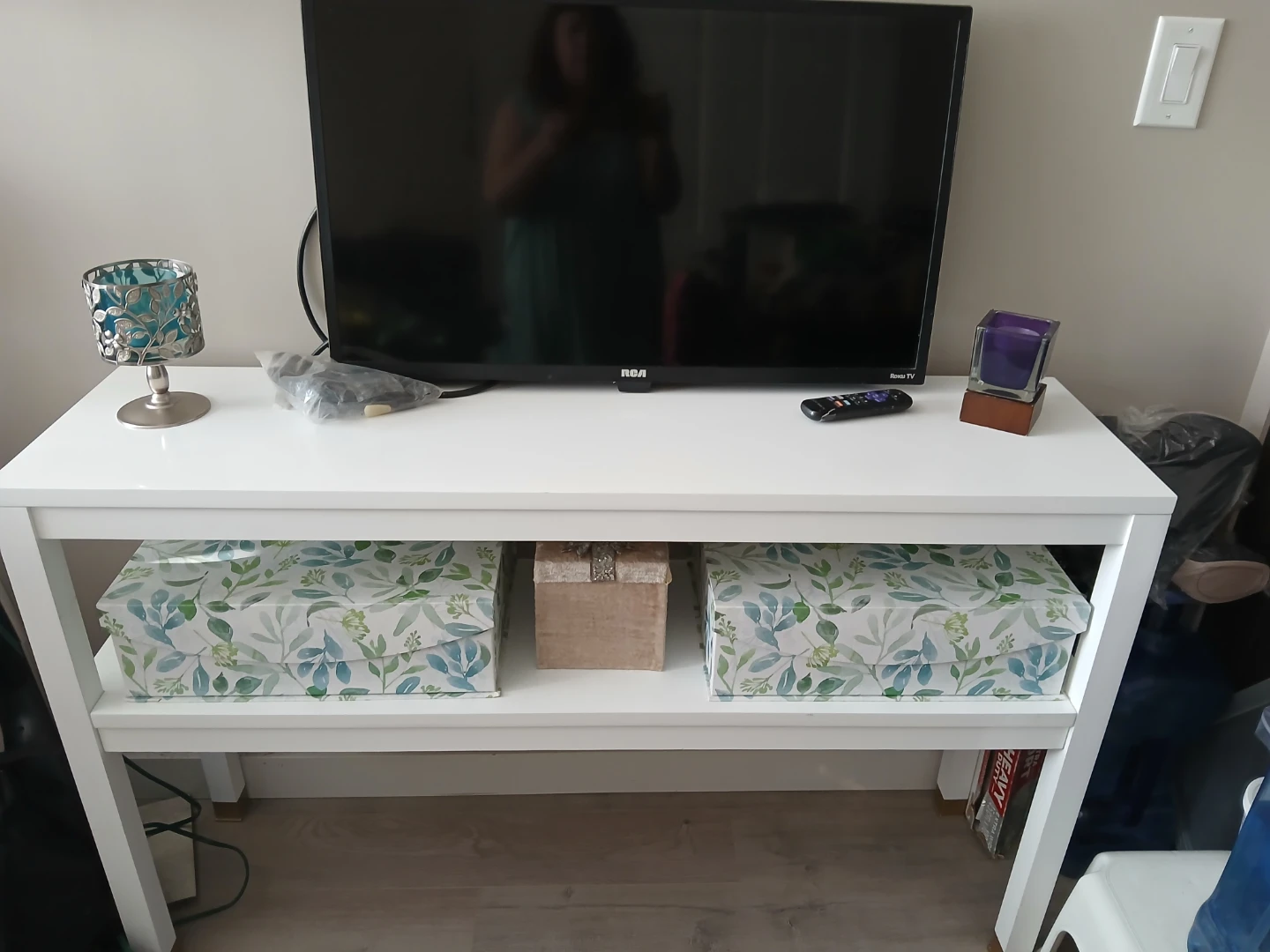 White console table