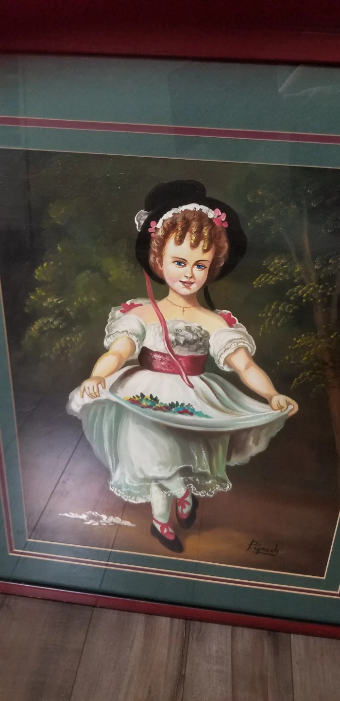 Framed Vintage-Style Painting by P. Grech - photo 2