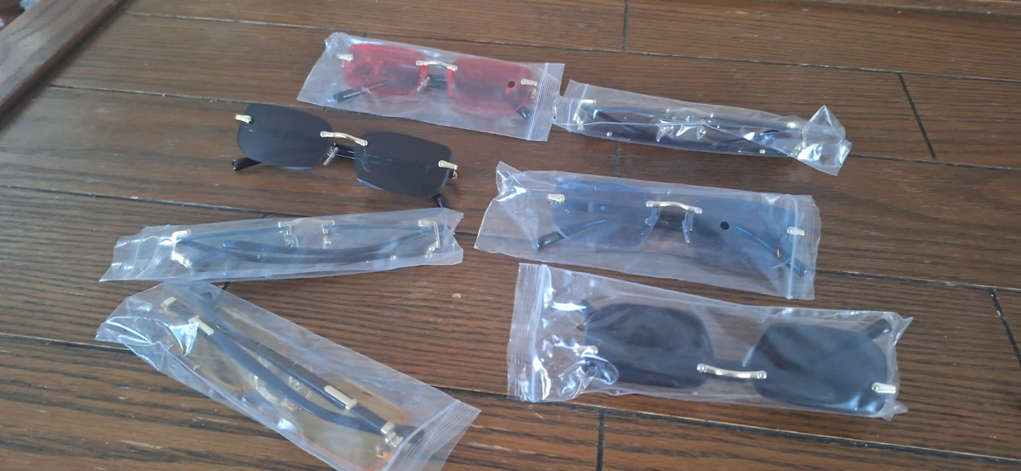 Rimless Rectangular Sunglasses - Multiple Colours