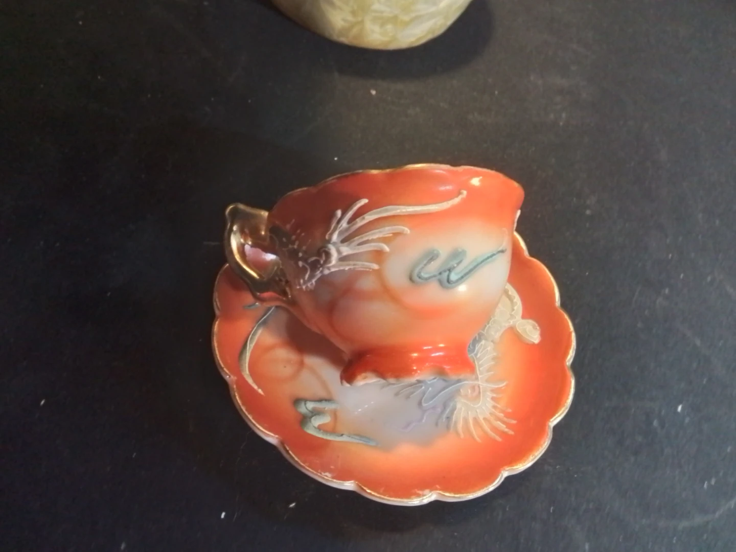 Vintage Japanese Moriage Dragonware Teacup & Saucer Set - photo 5