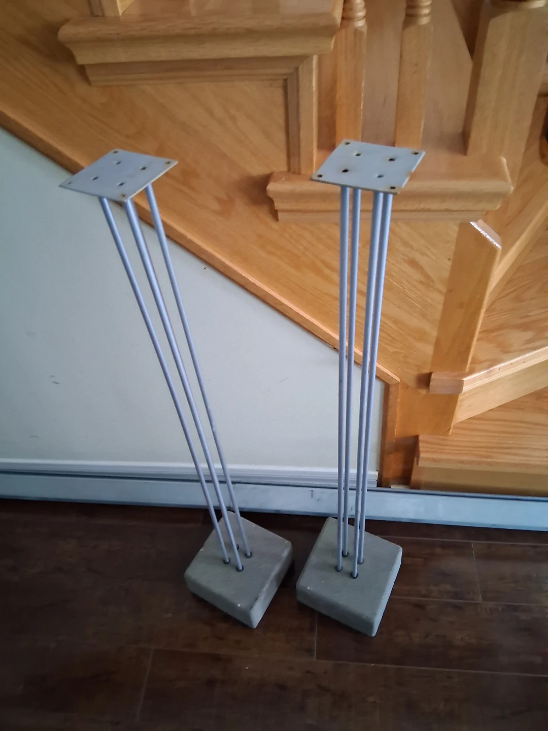 Pair of Tall Metal Speaker Stands - photo 2