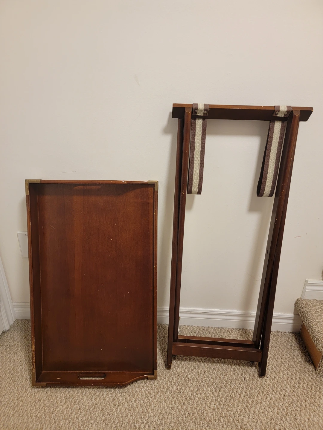 Wooden Folding Butler Tray Table - photo 2