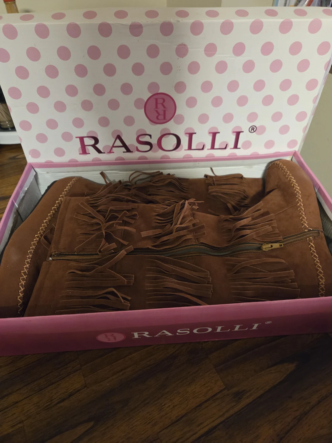 Rasolli Brown Fringed Boots
