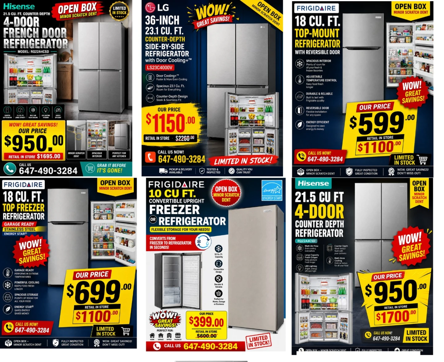 Clearance Sale l Open Box | Brand Name Appliances l Fridges