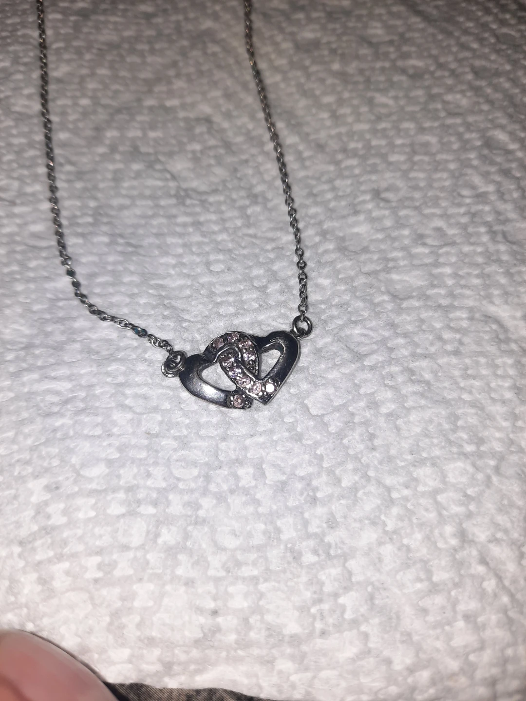 Sterling Silver Double Heart Necklace