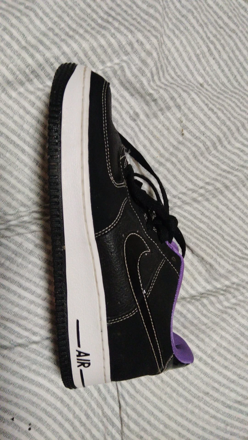 Nike Air Force 1 Black and Purple Shoes - photo 5