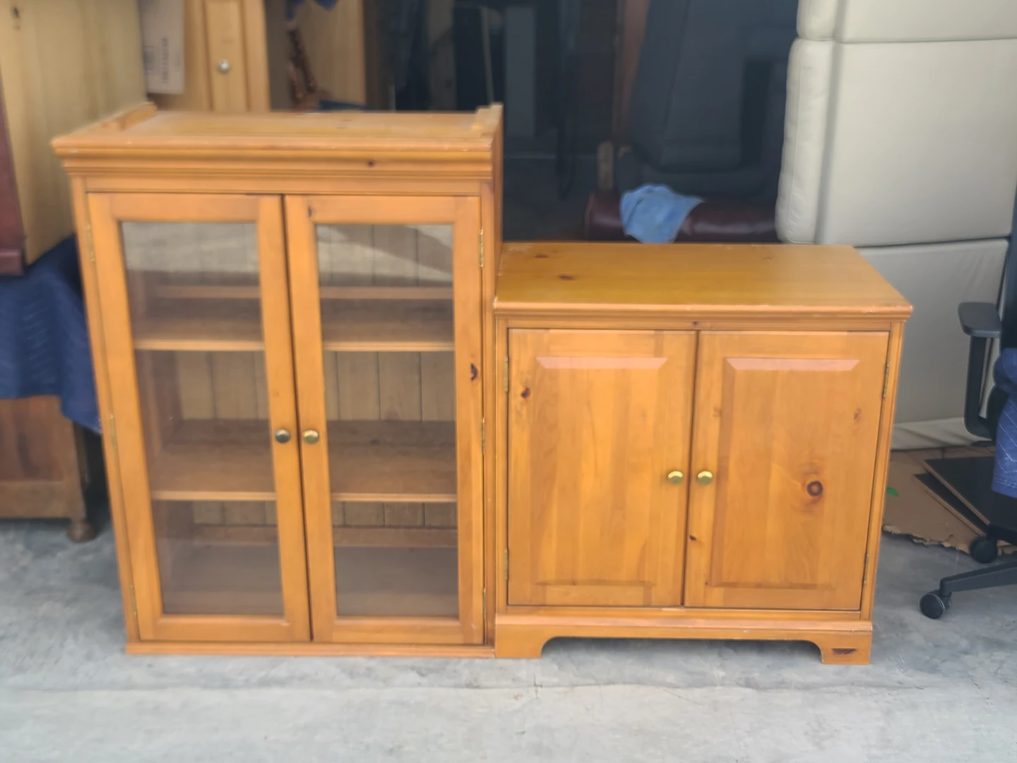 Solid Pine Curio Display Cabinet - photo 2