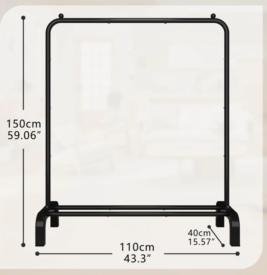 Black Metal Clothing Rack - photo 3