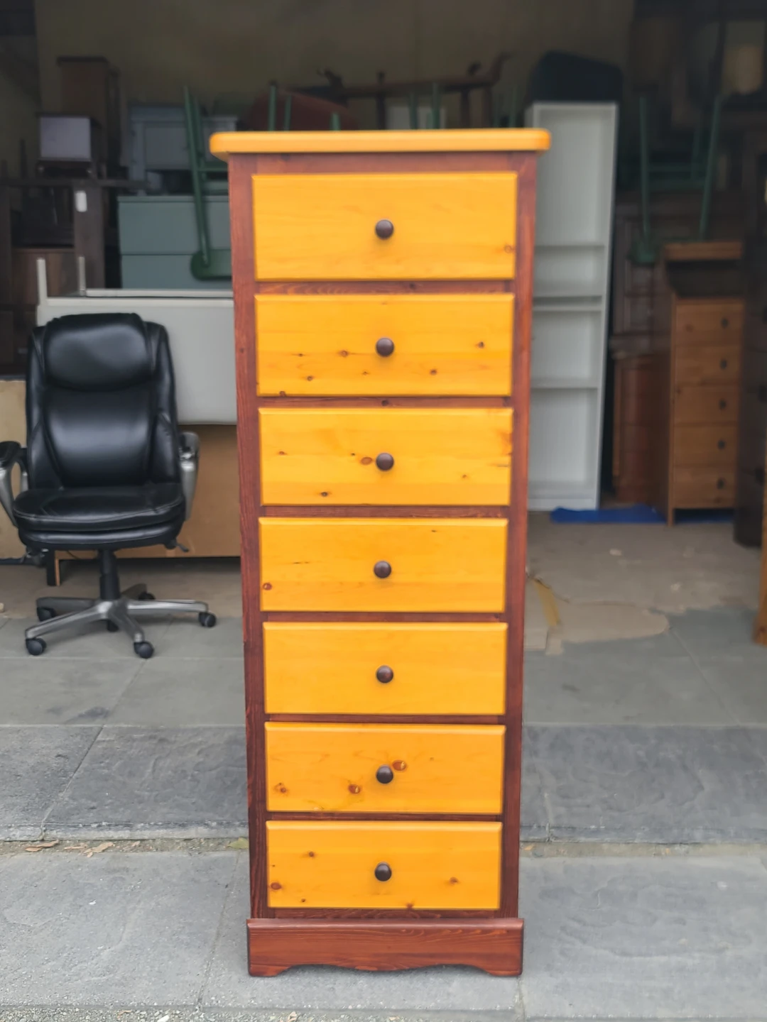 Huber's 7-Drawer Pine Tallboy Dresser