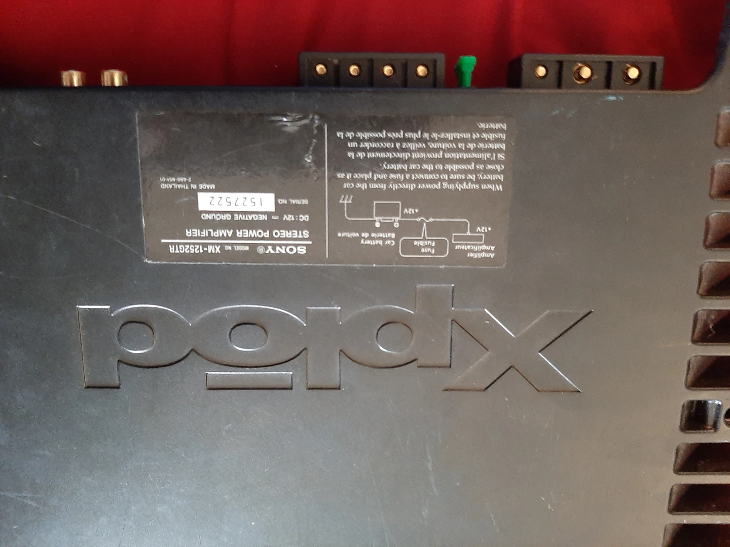 Sony Xplod XM-1252GTR Stereo Power Amplifier