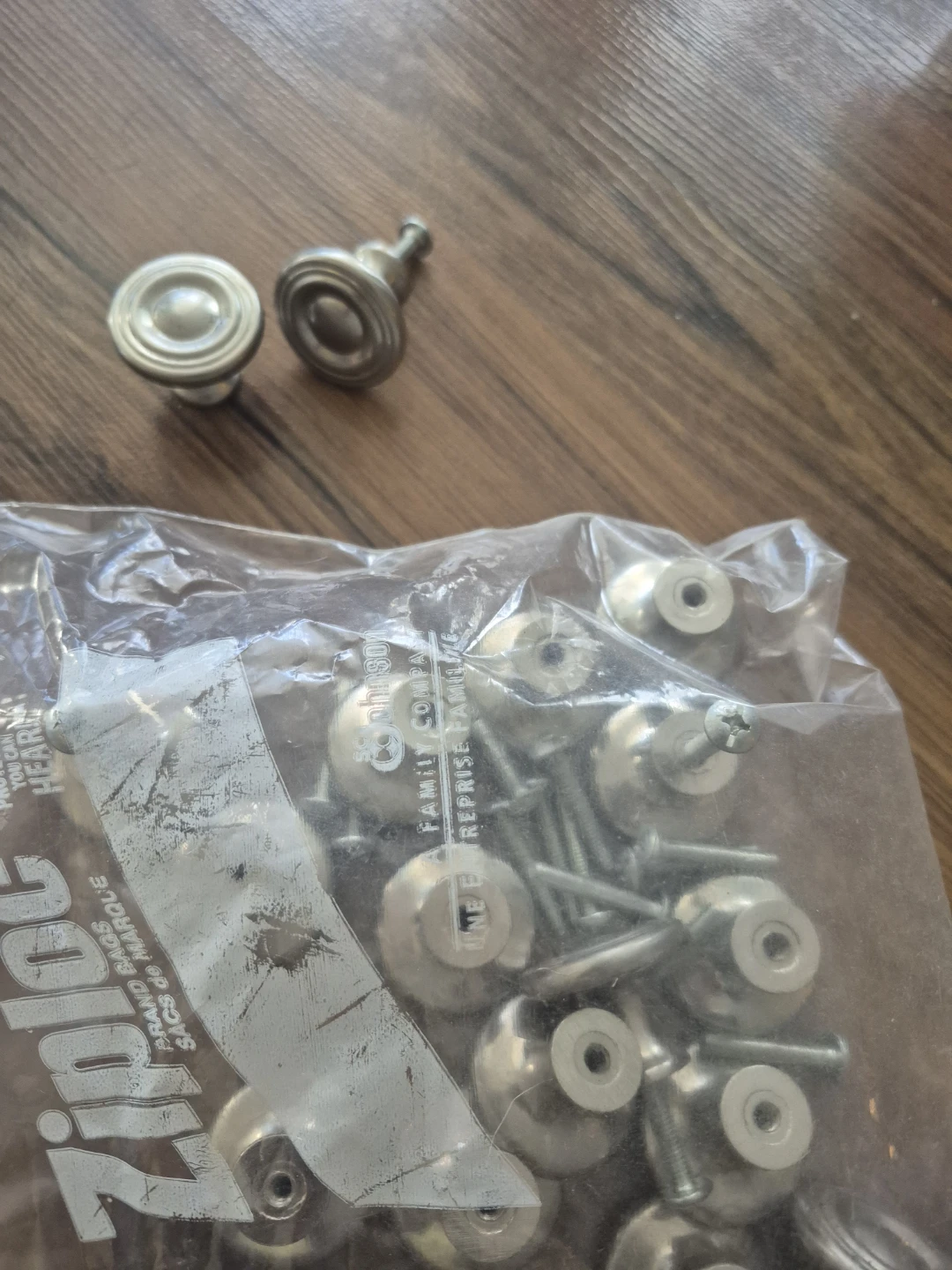 Set of Brushed Nickel Cabinet Knobs