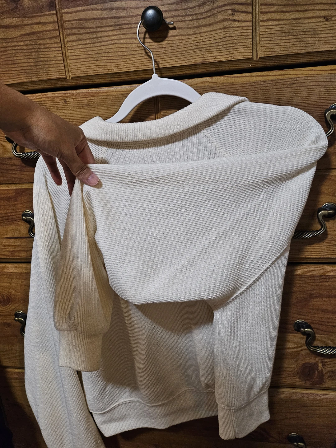Cream Collared Pullover Sweater Small - photo 3