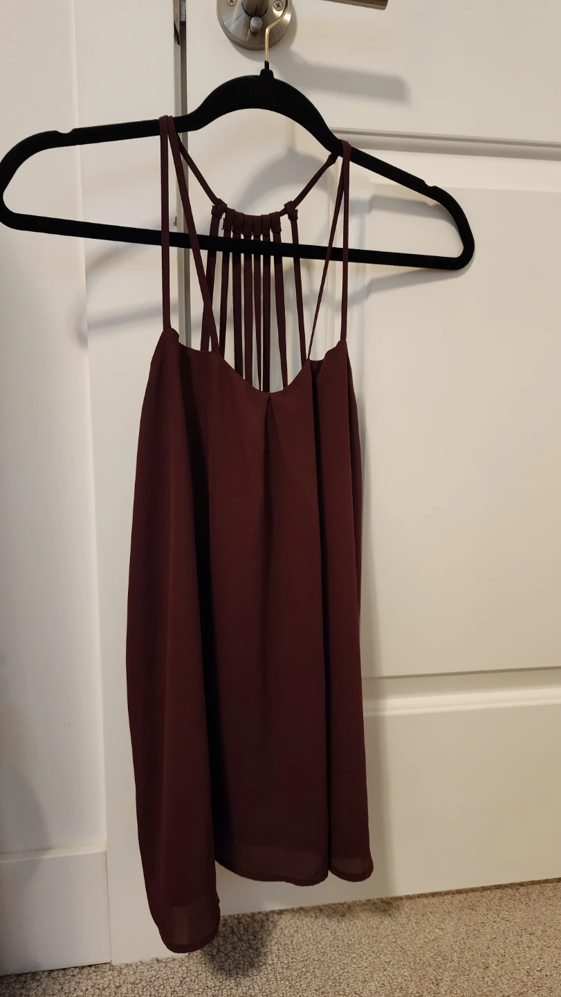 Burgundy Caged Back Tank Top