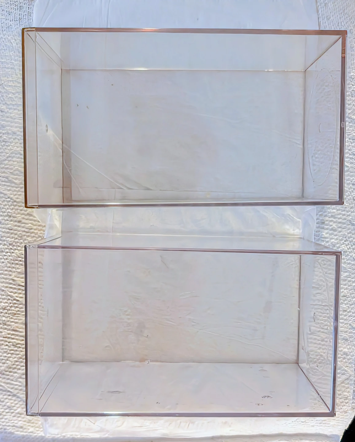 Set of 2 Clear Acrylic Storage Bins 8x4x4