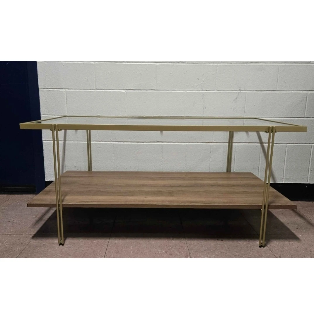 Modern Gold and Wood Coffee Table - photo 4