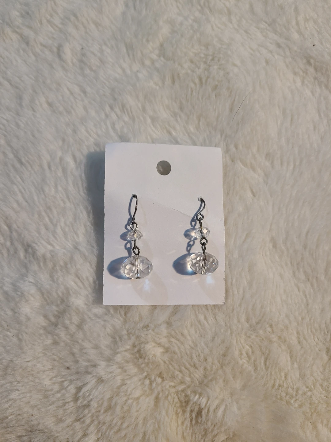 Clear crystal drop earrings