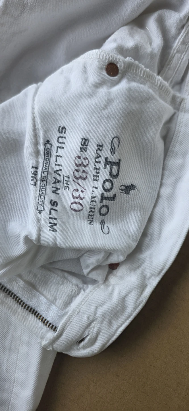 Polo Ralph Lauren Men's White Sullivan Slim Fit Jeans(Waist 33) - photo 4