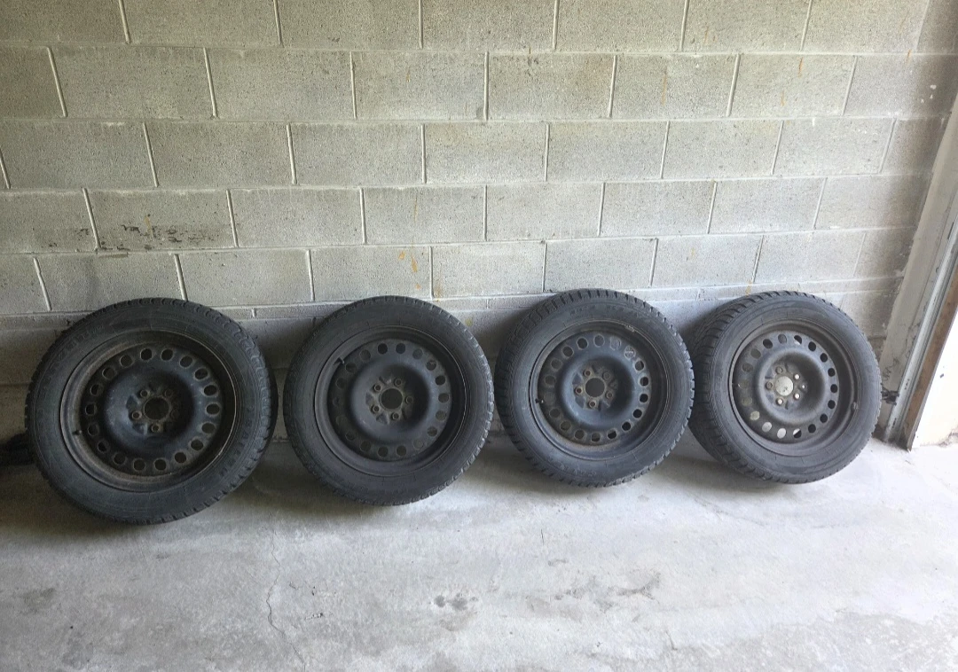 Winter tires on rims