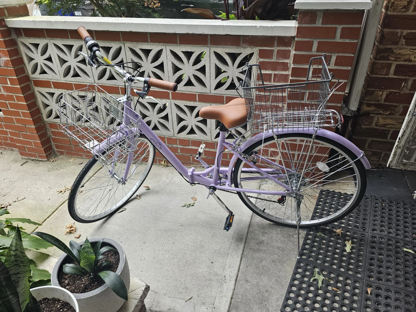 Lavender Cruiser Bike with Baskets