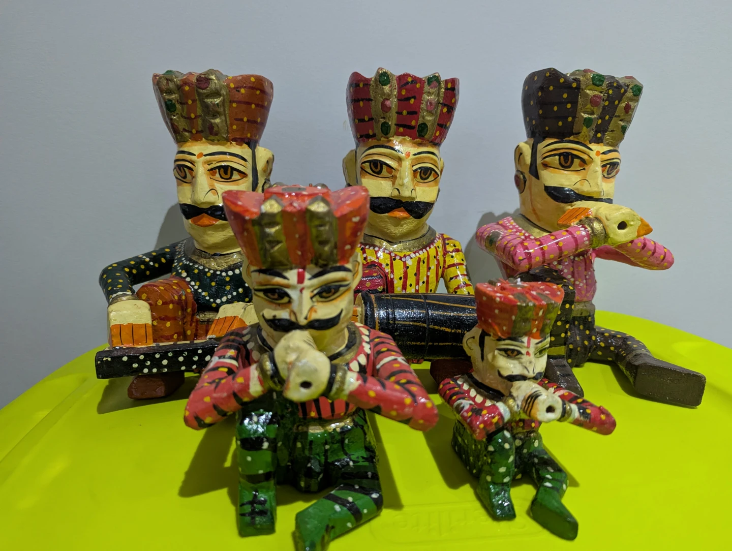 Hand-Painted Wooden Musician Figures