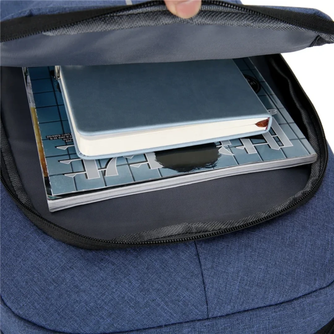 Blue USB Charging Laptop Backpack - photo 4