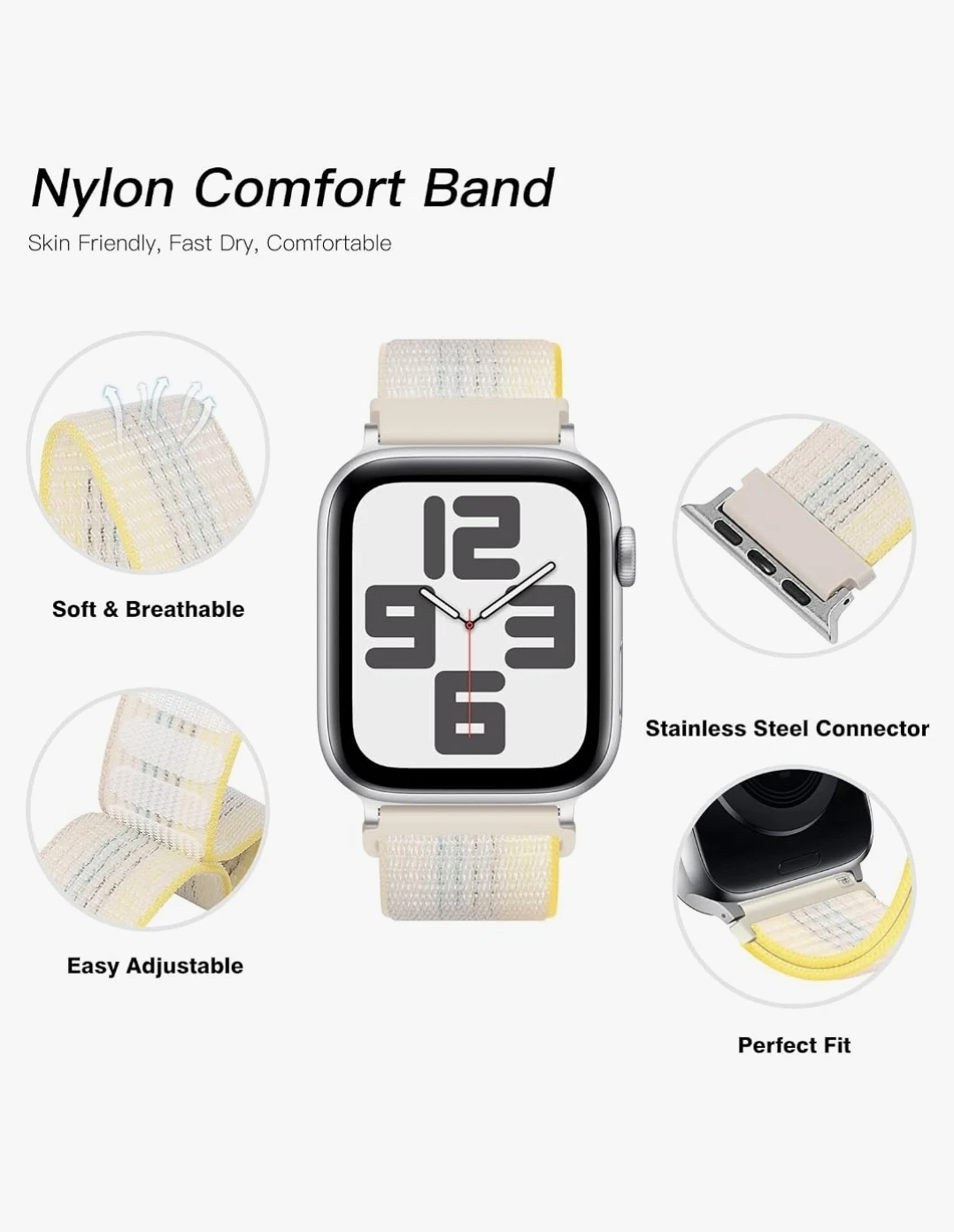 6 Pack Nylon Sport Bands for Apple Watch - 42/44/45/49mm - photo 4