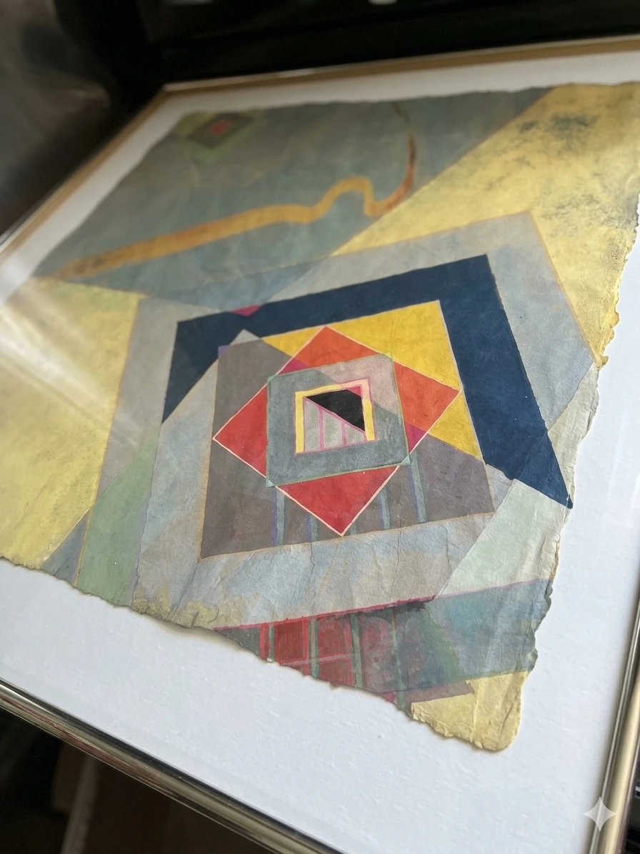 MCM Geometric Abstract Painting – Glenn R. Bradshaw (1922-2013) - photo 5