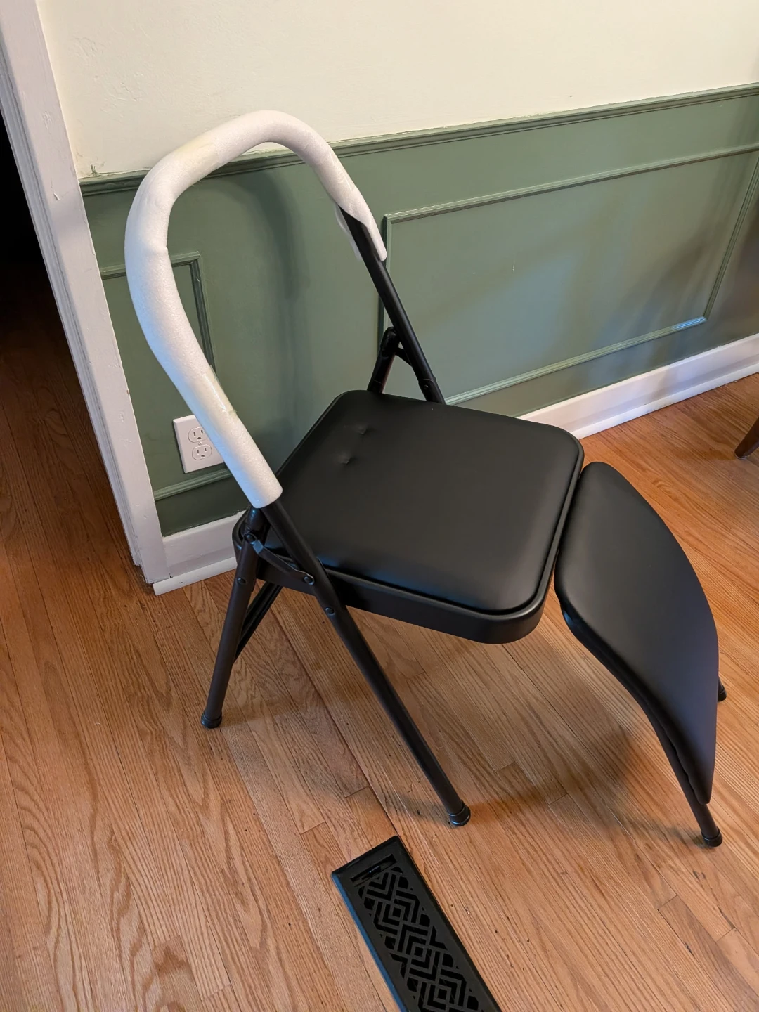 Black Folding Chair with Lumbar Support