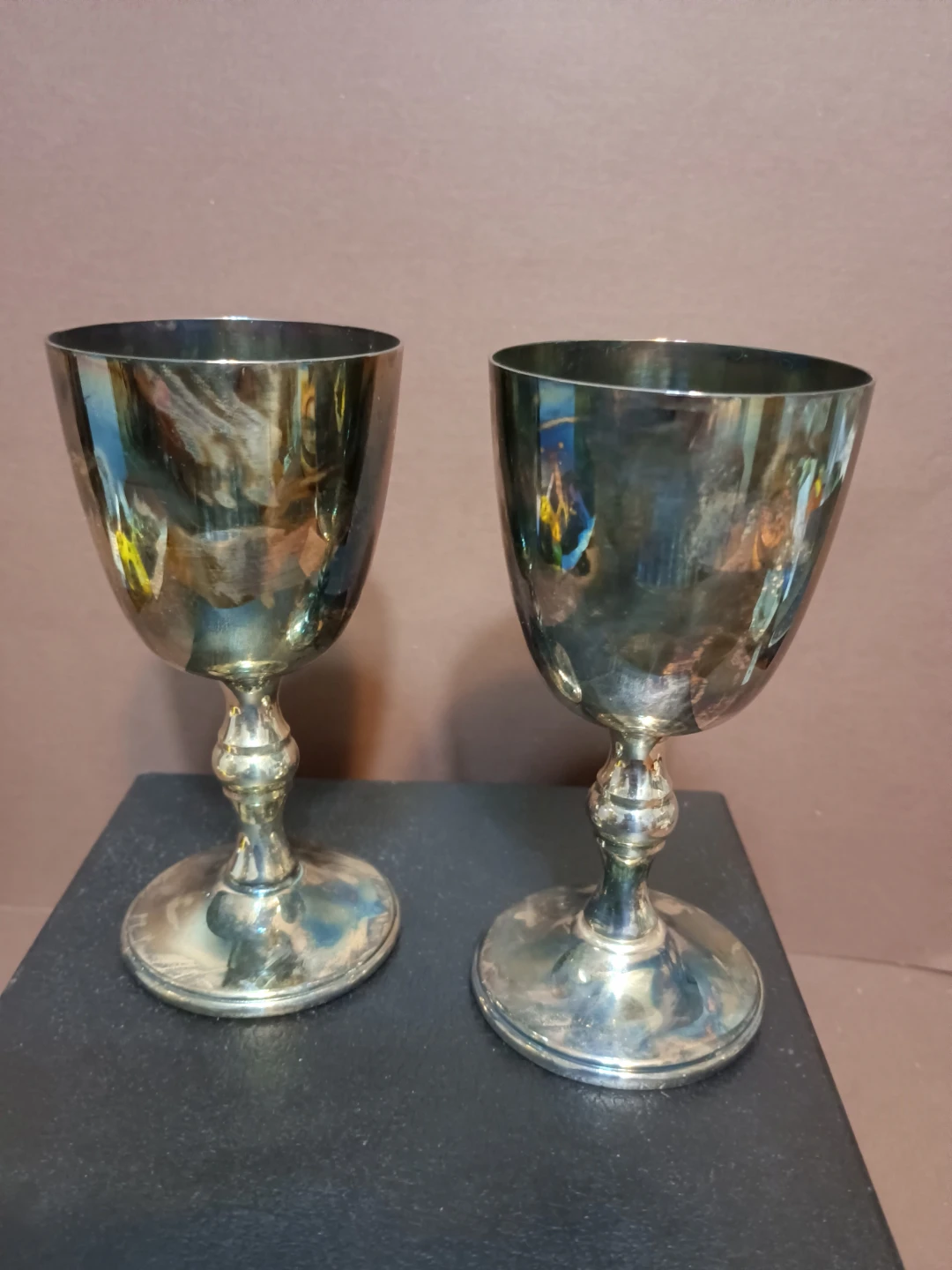Burke & Wallace Silver Plated Goblets with Box - photo 4